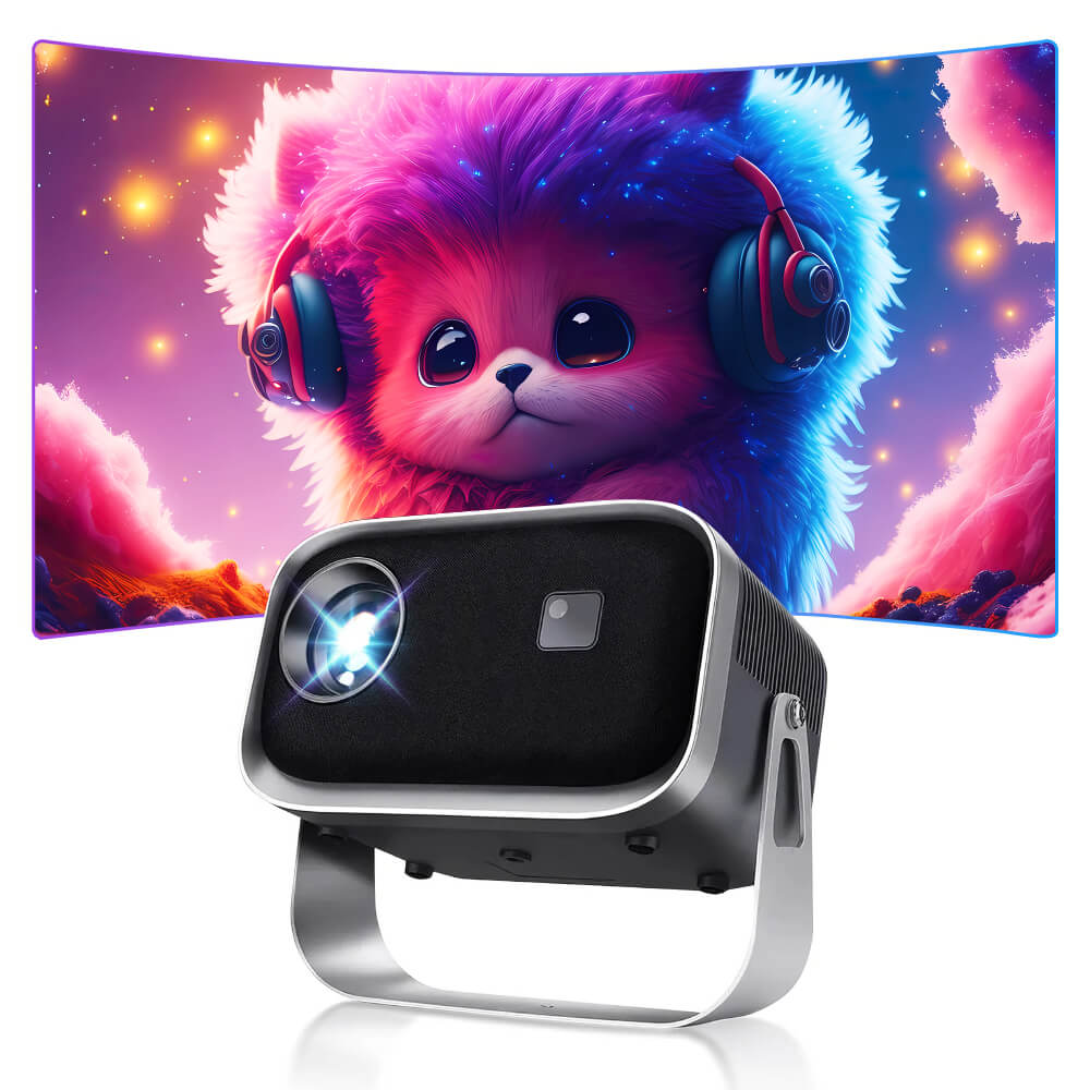 Mini Projector with Wi-Fi 6, Bluetooth 5.2, Auto Keystone, 4K Input Support