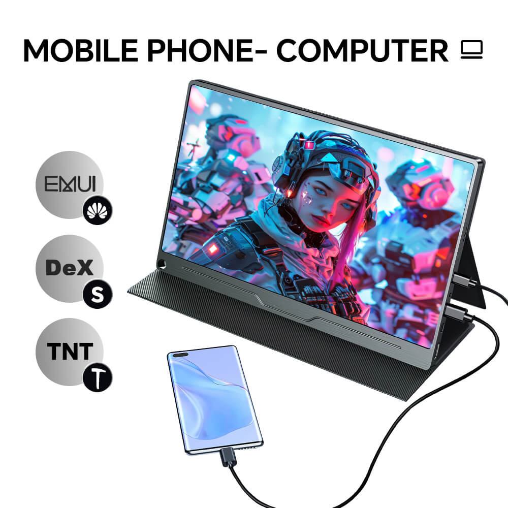 Portable Monitor 15.6inch FHD 1080P USB C HDMI IPS Computer Display w/Speakers