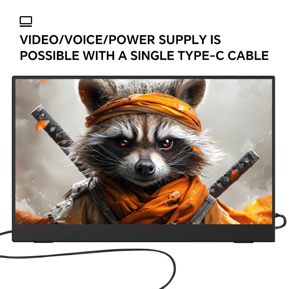 Portable Monitor 15.6inch 1080P USB-C HDMI IPS Display with Built-in Speakers