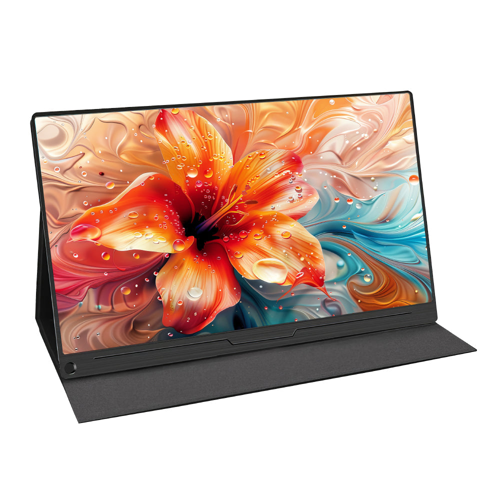 Portable Monitor 15.6inch 1080P USB-C HDMI Display with 3-5ms Response Time and Cover