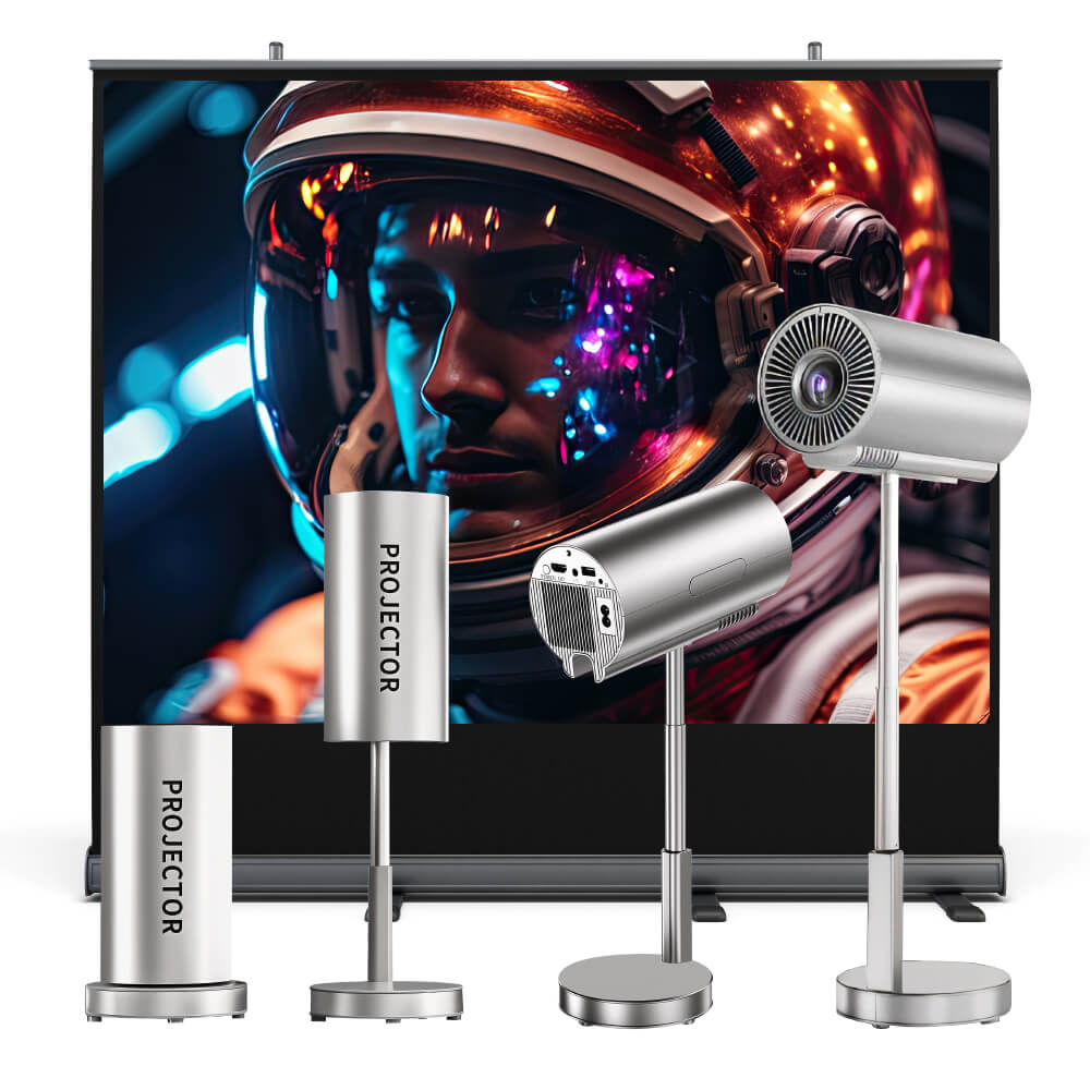 Mini Projector 1080P Native with Wi-Fi, Bluetooth, Adjustable Stand