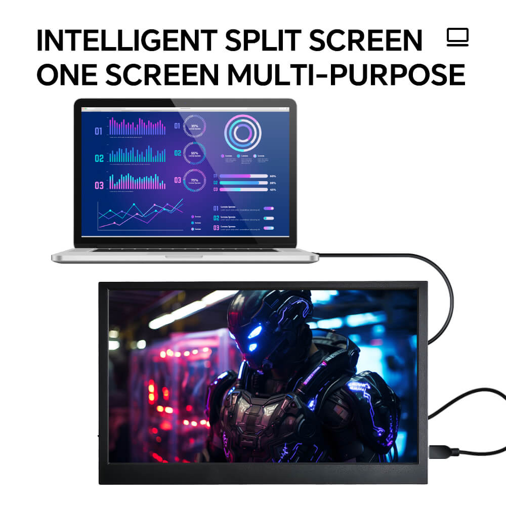 Portable Monitor 11.6 Inch HD 1366×768 LCD USB-C HDMI TFT Display with Built-in Speakers