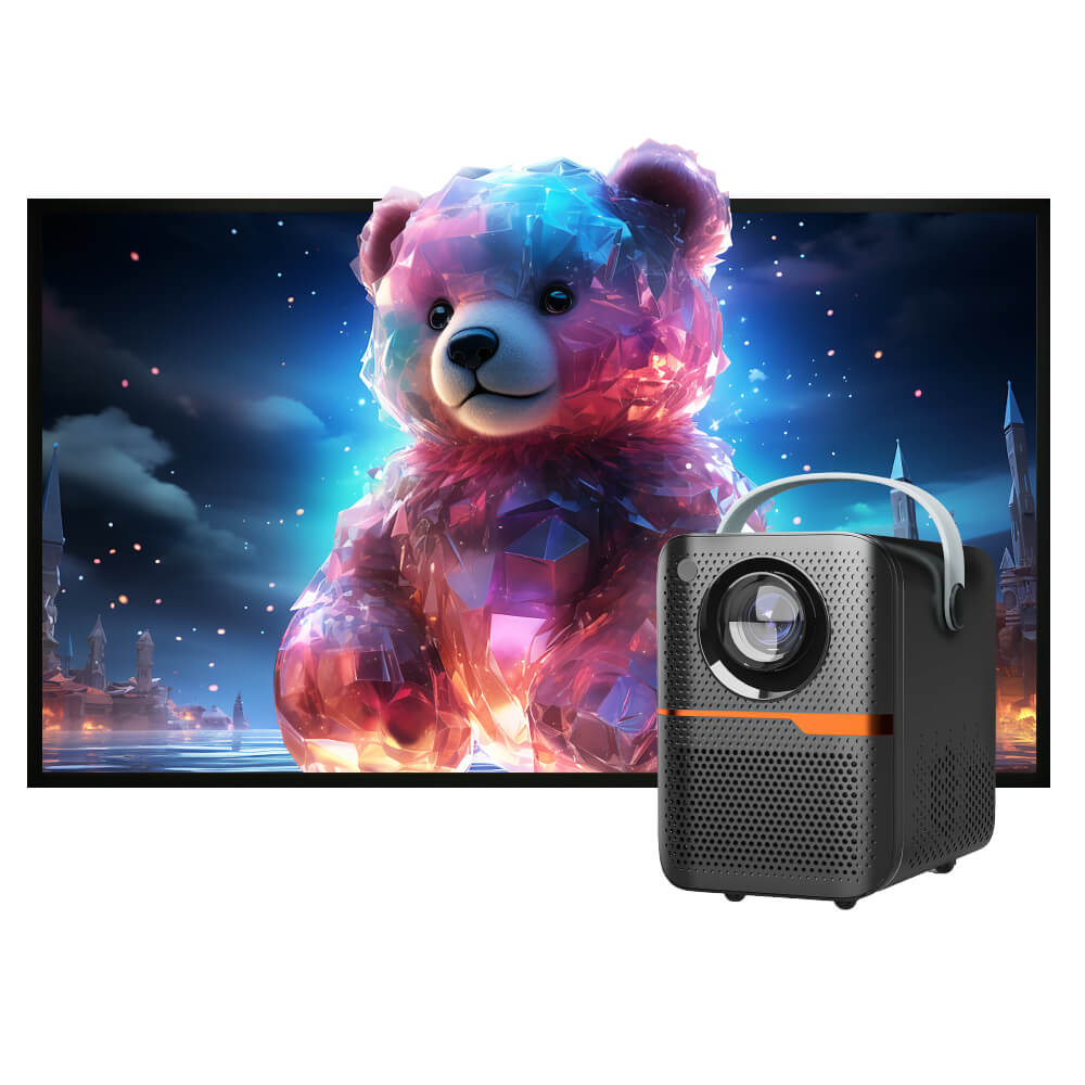 Portable Mini Projector with 4K Input Support, Wi-Fi and Bluetooth, 300 ANSI Lumens