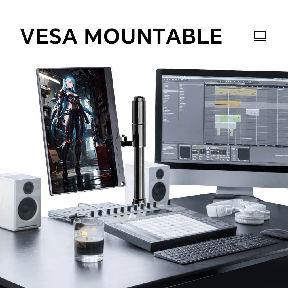 Portable Monitor 15.6inch FHD 1080P USB C HDMI IPS Computer Display w/Speakers