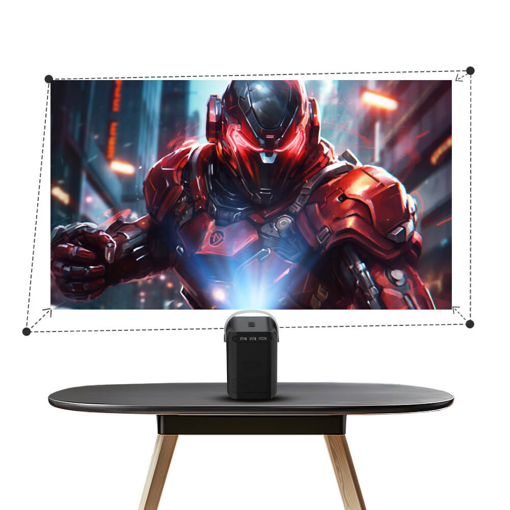 Portable Mini Projector with 4K Input Support, Wi-Fi and Bluetooth, 300 ANSI Lumens